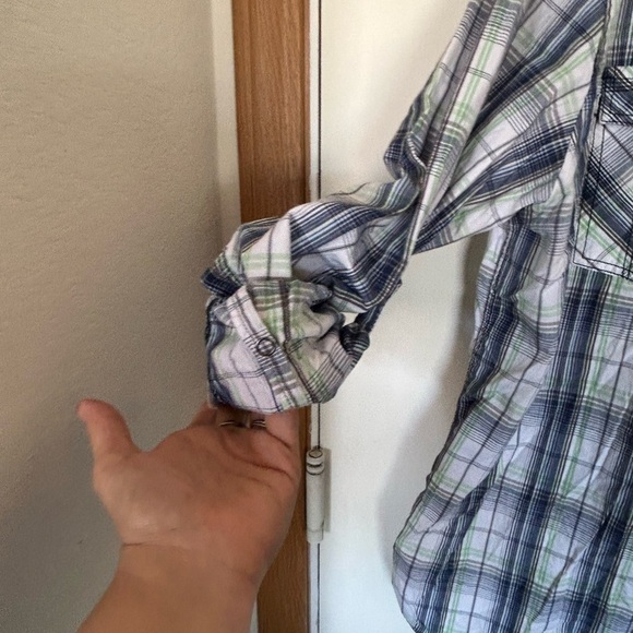 Skully XXL men’s button-down plaid/equestrian/western with rolls have sleeves - Picture 5 of 8